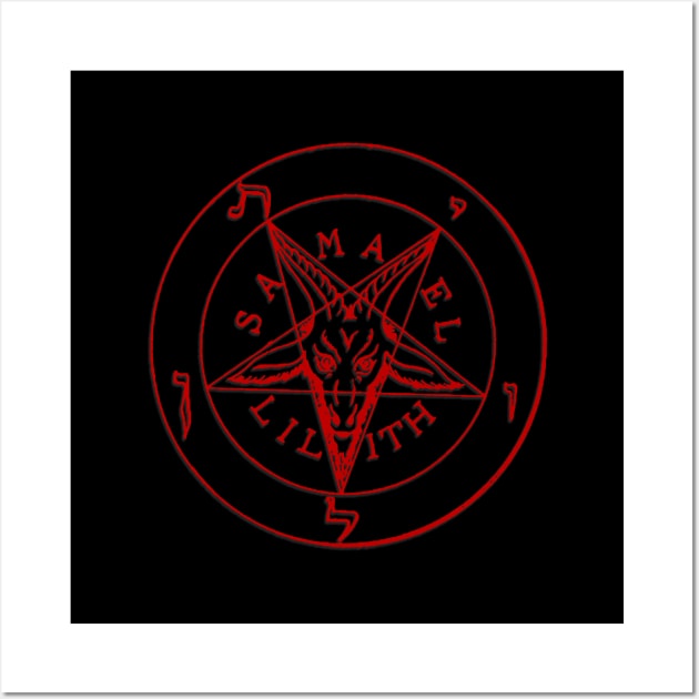 Sigil of Baphomet Clothing | Red on Black Mass | Satanic Wall Art by WearSatan